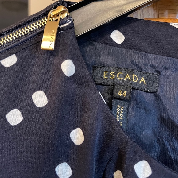 Escada Silk Navy Polka Dress - Picture 3 of 7